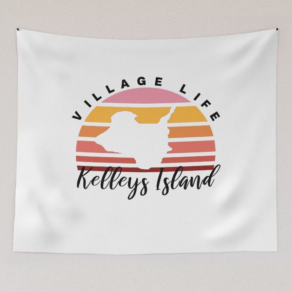 Item preview, Kelleys Island Village Retro Vintage Sunset Lake Erie designed and sold by BusyBeeLife.
