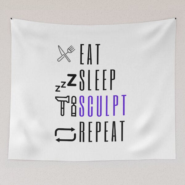 Item preview, Eat Sleep Sculpt Repeat Funny T-shirt men gift women gift designed and sold by InnovantDesigns.