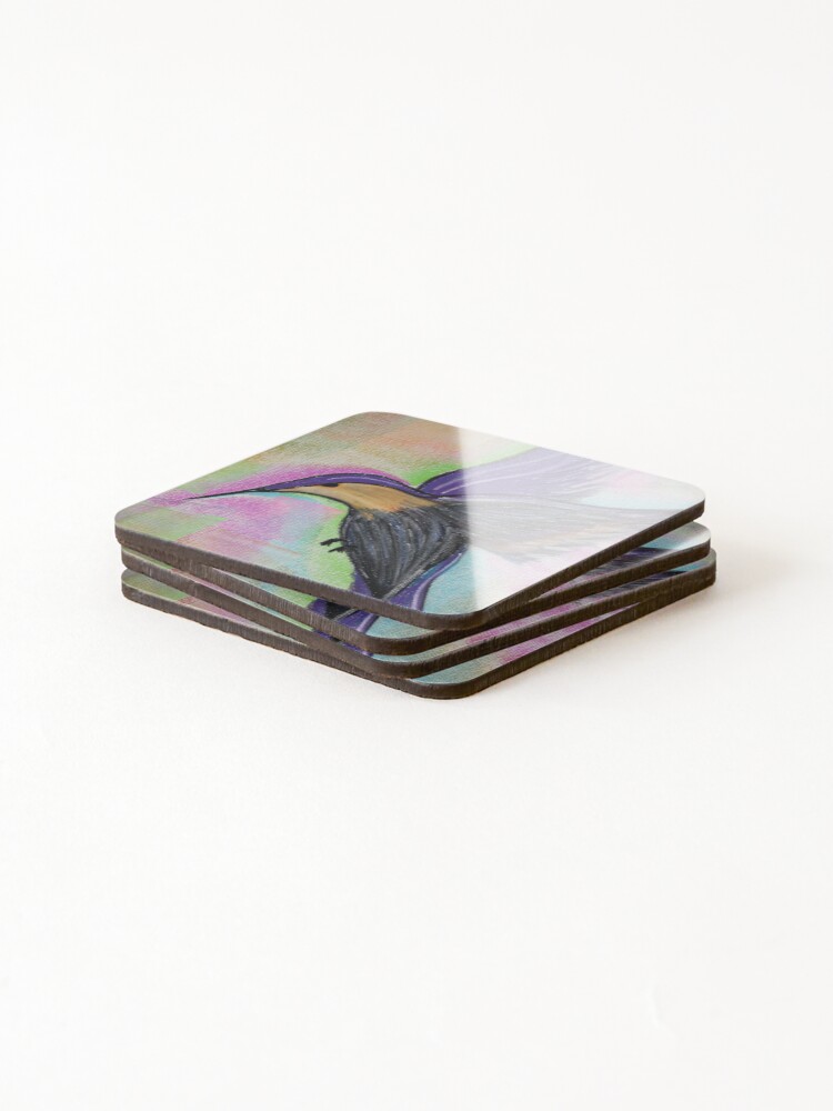 Thumbnail 4 of 5, Coasters (Set of 4), Humming Bird designed and sold by Elizabeth-Ridge.