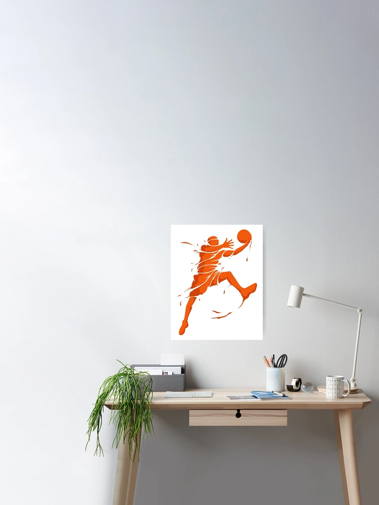 Art Poster Splatter Basketball Player