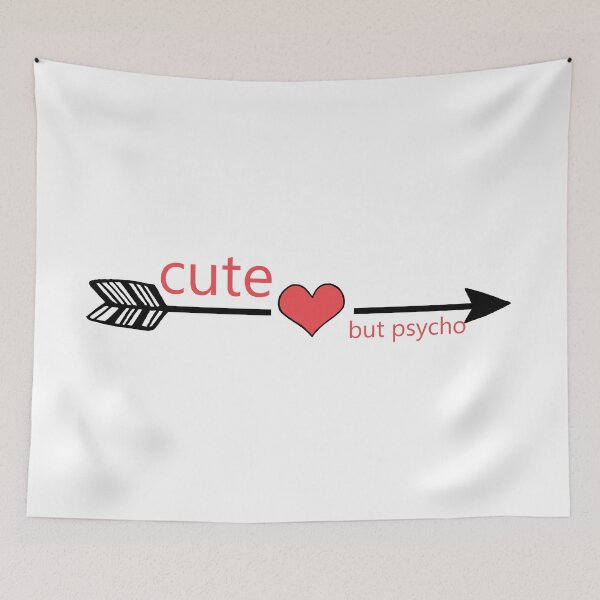 Item preview, Cute but Psycho Black Arrow Red Heart designed and sold by Swigalicious.