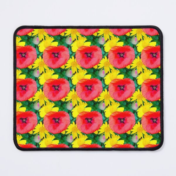Artikelvorschau, Rote Mohnblumen, gelbe Gänseblümchen drucken entworfen und verkauft von LittleBettyMakes.