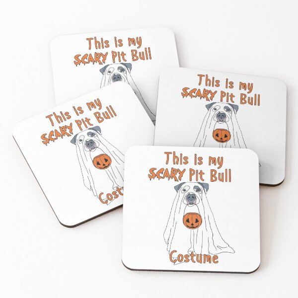 Aperçu de l'œuvre Pit-bull d'Halloween, costume de pit-bull effrayant créée et vendue par bluenoseprints.
