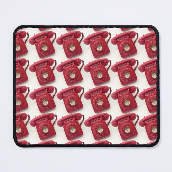 Item preview, Red vintage telephones pattern designed and sold by LittleBettyMakes.