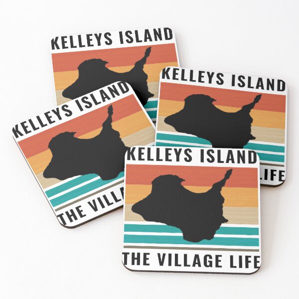 Item preview, Kelleys Island Village Retro Vintage Sunset Lake Erie designed and sold by BusyBeeLife.