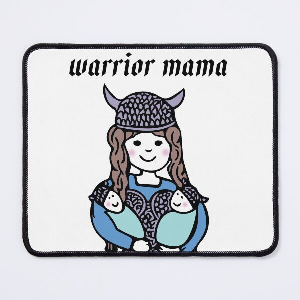 Item preview, Warrior Mama - brunette Valkyrie Mom with twins designed and sold by LittleBettyMakes.
