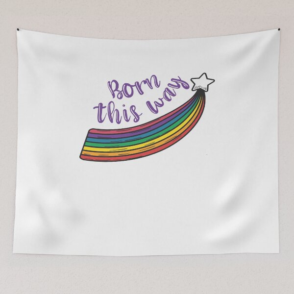 Item preview, "Born This Way" LGBT+ rainbow gay-friendly  designed and sold by incurablehippie.