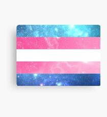 Trans-Flagge - LGBTQ-Galaxie Leinwanddruck
