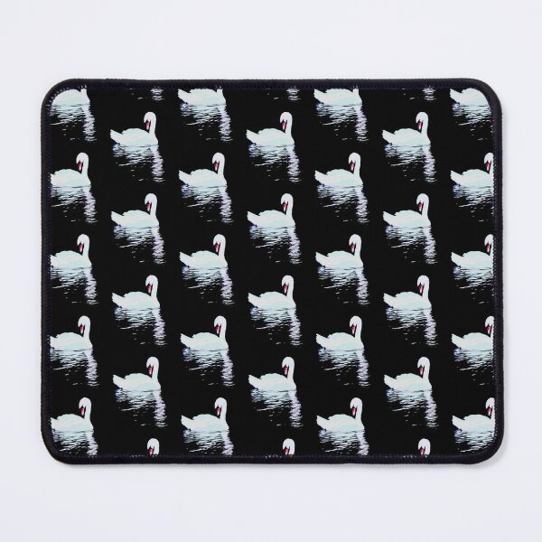 Item preview, White swans on black designed and sold by LittleBettyMakes.