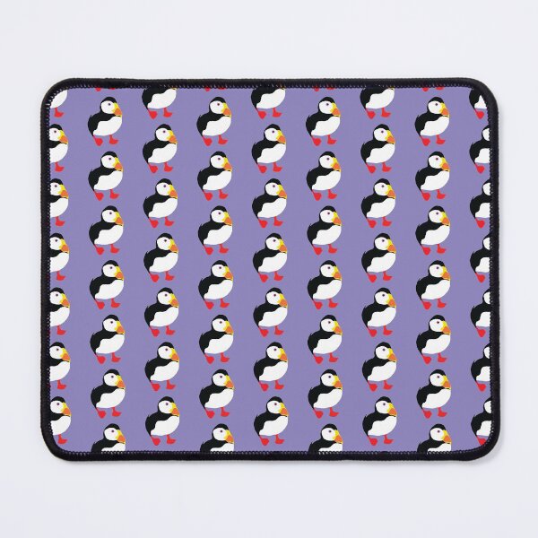 Item preview, stylised puffins on lilac designed and sold by LittleBettyMakes.
