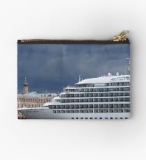 Seabourn Sojourn Berthed Beneath Stormy Skies Studio Pouch