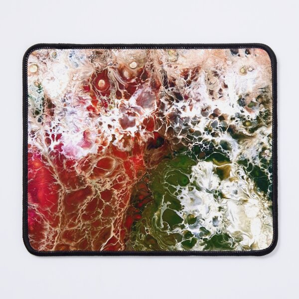 Item preview, Red, Green & White Marble Abstract Effect designed and sold by ArtandSoulFluidArt.