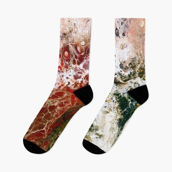 Item preview, Red, Green & White Marble Abstract Effect designed and sold by ArtandSoulFluidArt.
