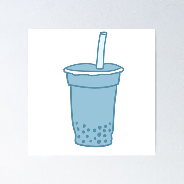 Item preview, blue boba cup designed and sold by Pastel-Axolotol.