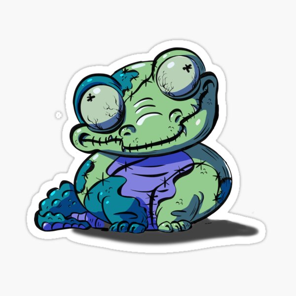 Creepy Cute Critters Halloween Zombie Crocodile Sticker