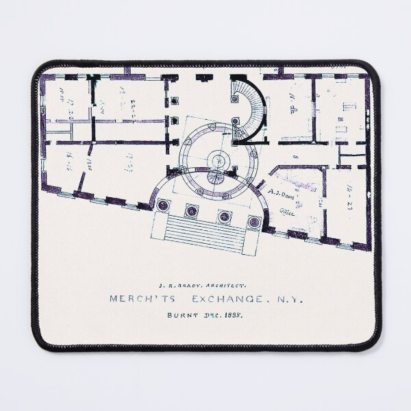Item preview, Vintage architectural floor plan with angled entrance designed and sold by NrvousFella.