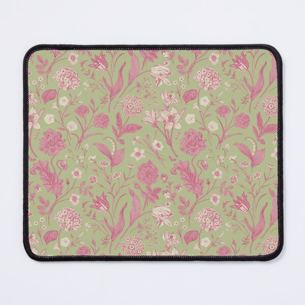 Item preview, Pink Mint Botanical Floral Toile de Jouy Inspired Pattern designed and sold by janesbotanics.