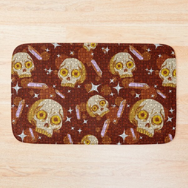 Item preview, Knitting orange floral skull with crystals designed and sold by urban-color.