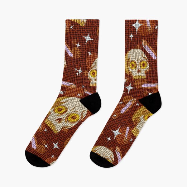 Item preview, Knitting orange floral skull with crystals designed and sold by urban-color.