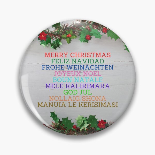 Item preview, Merry Christmas In Nine Languages, English, Spanish, German, French, Italian, Hawaiian, Swedish, Irish, and Samoan designed and sold by JoesCornerStore.