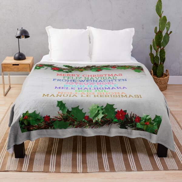 Item preview, Merry Christmas In Nine Languages, English, Spanish, German, French, Italian, Hawaiian, Swedish, Irish, and Samoan designed and sold by JoesCornerStore.