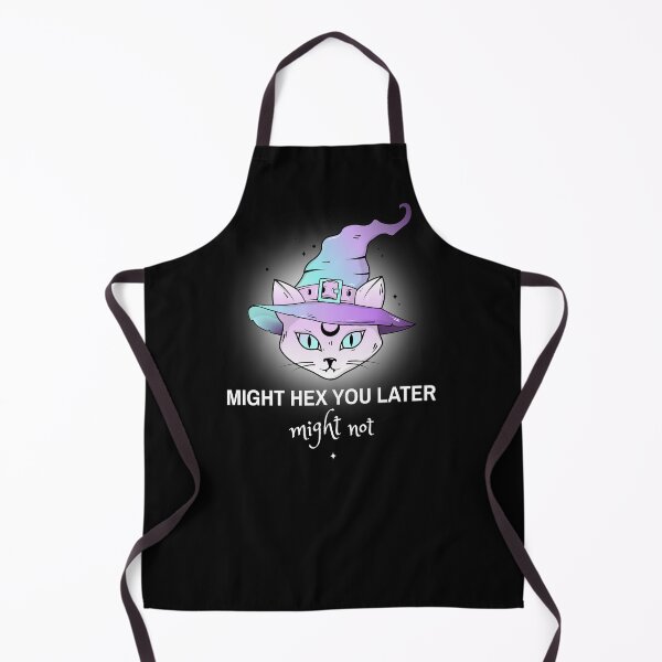 Item preview, Might Hex You Might Not - Pastel Goth Witch Cat White Text designed and sold by SpookyCupcake.