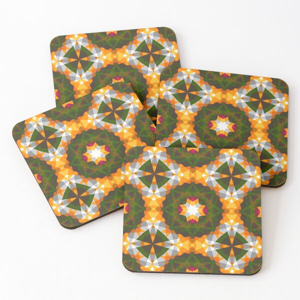 Item preview, Orange Green Grey Autumn Fall Halloween Star Pattern - Retro Seventies Countryside Cottage Inspired Art designed and sold by PatternPerfect.
