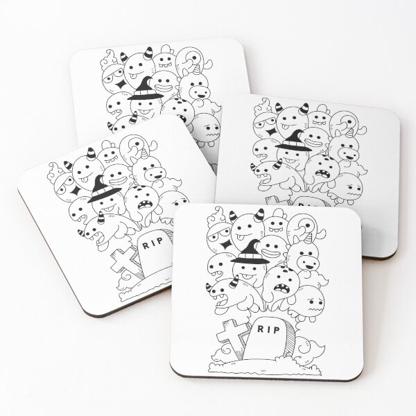 Item preview, Halloween cemetery ghosts spooky creepy doodles designed and sold by MagicStrawberry.