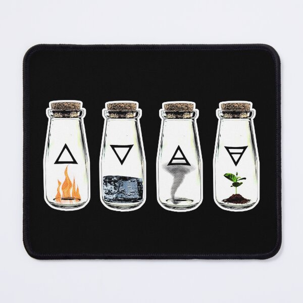 Item preview, The 4 Symbols of the Elements: Earth, Wind, Water, and Fire - Nature in a Bottle designed and sold by Occult Designs.