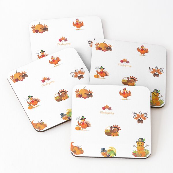 Item preview, Happy Thanksgiving Collage - Thanksgiving Pumpkin, Turkey, Acorns, Horn of Plenty Thanksgiving Print designed and sold by silviaol.