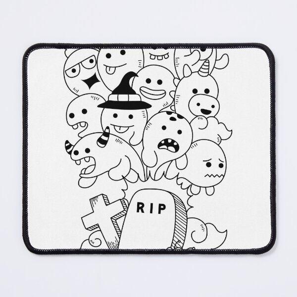 Item preview, Halloween cemetery ghosts spooky creepy doodles designed and sold by MagicStrawberry.