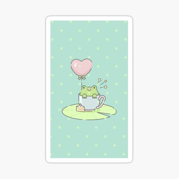 Image via We Heart It  # frog #green #kawaii #red #san…