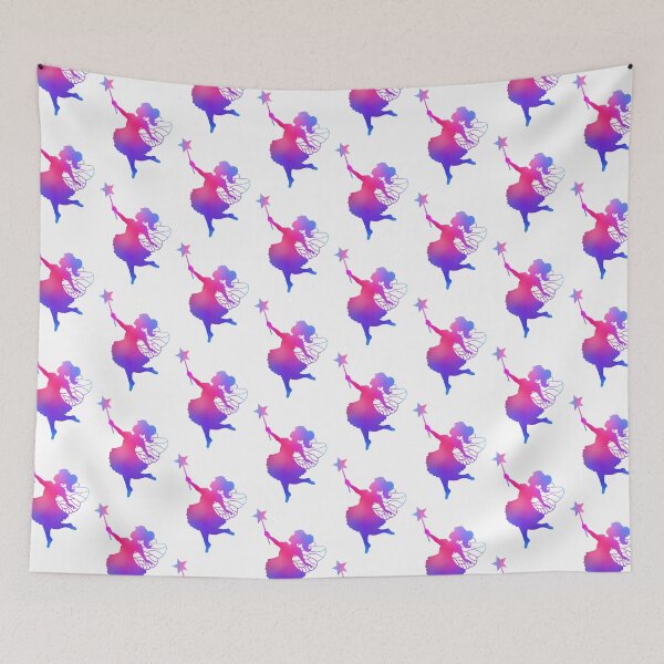 Item preview, Pink to Blue Ombre Fairy Girl Silhouette designed and sold by Deborah Camp.