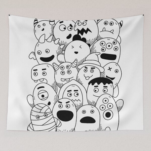 Item preview, Halloween monsters spooky creepy doodles designed and sold by MagicStrawberry.