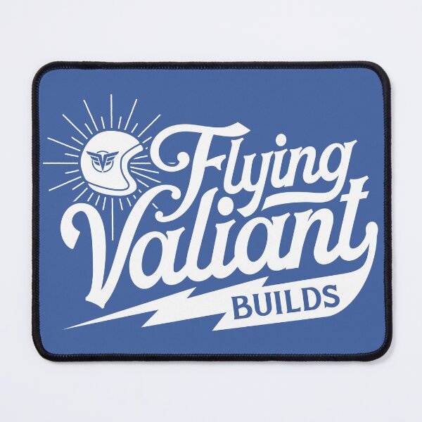 Item preview, Flying Valiant Builds (Biker Style - White on Blue) designed and sold by Justin Ellis.