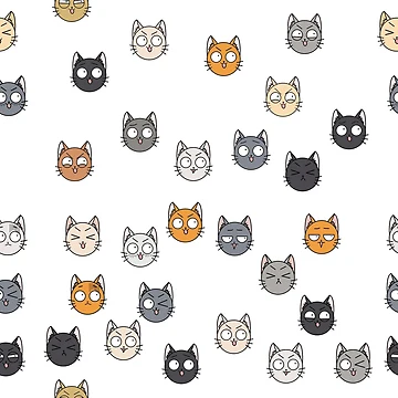 Artwork thumbnail, Expressive Cats Pattern by RafaelLima7