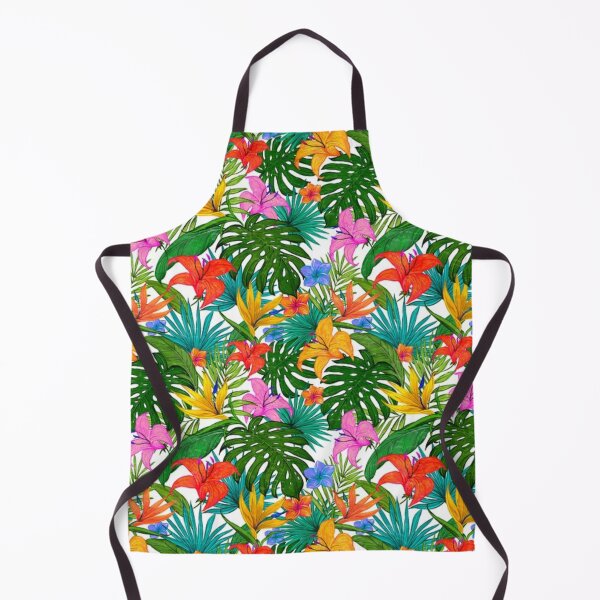 Item preview, Hawaii Tropical Exotic Green Leaves with Hibiscus Flowers Pattern, Tropical Leaves and Flowers Pattern designed and sold by silviaol.