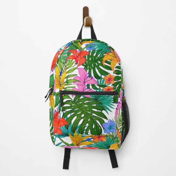 Item preview, Hawaii Tropical Exotic Green Leaves with Hibiscus Flowers Pattern, Tropical Leaves and Flowers Pattern designed and sold by silviaol.