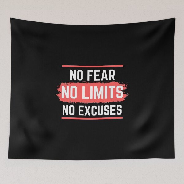 Item preview, No Fear No Limits No Excuses - Motivation Workout Gift designed and sold by RE PIXEL.