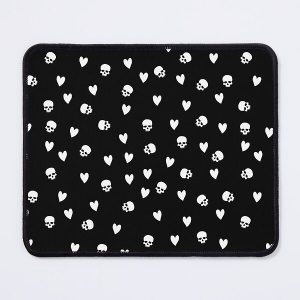 Item preview, Cute Hearts and Skulls Black and White Halloween Pattern designed and sold by BrobocopPrime.