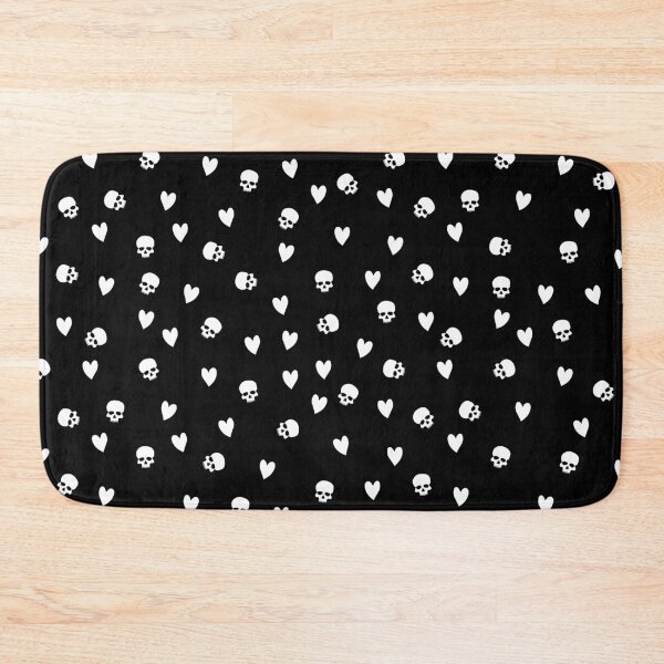 Item preview, Cute Hearts and Skulls Black and White Halloween Pattern designed and sold by BrobocopPrime.