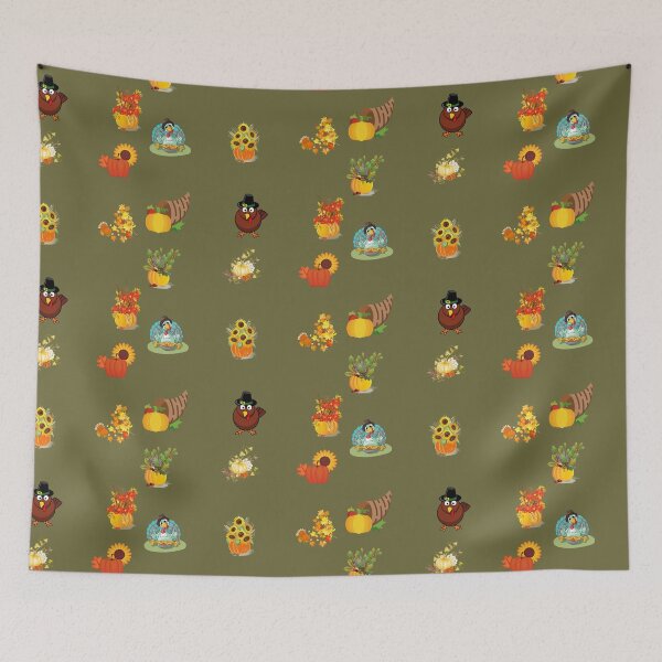 Item preview, Happy Thanksgiving Collage - Thanksgiving Pumpkin, Turkey, Horn of Plenty Thanksgiving Print designed and sold by silviaol.