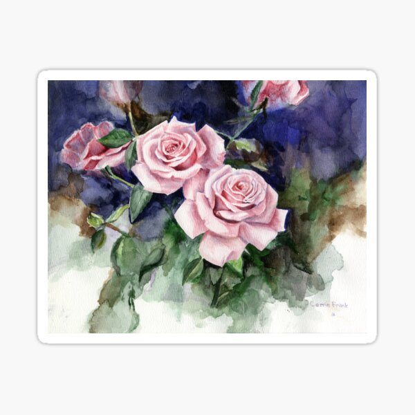 "What's in a Rose?" Watercolor Rose Painting Sticker