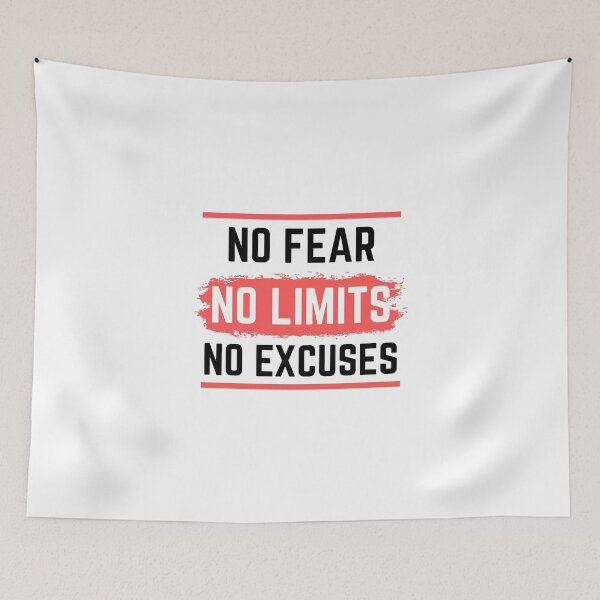 Item preview, No Fear No Limits No Excuses - Motivation Workout Gift designed and sold by RE PIXEL.