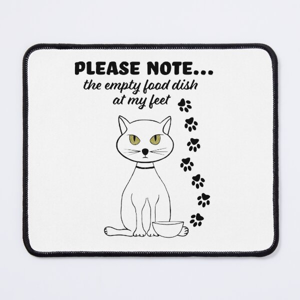 Item preview, Grouchy cat drawing with empty food dish humor designed and sold by With My Hands By K.