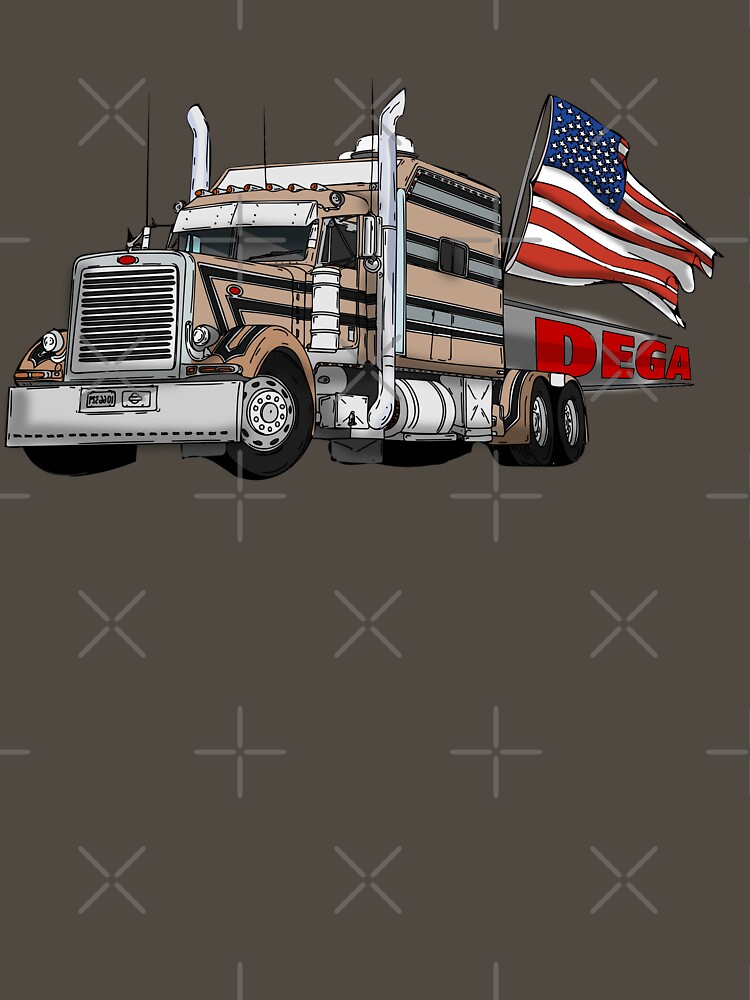 semi truck peterbilt american flag shirt