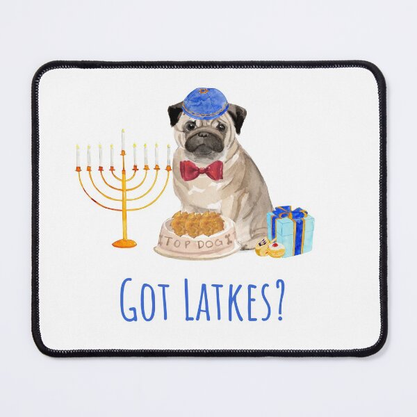 Artikelvorschau, Haben Sie Latkes? Netter Chanukka-Mops feiert Chanukka entworfen und verkauft von thekosherhub.