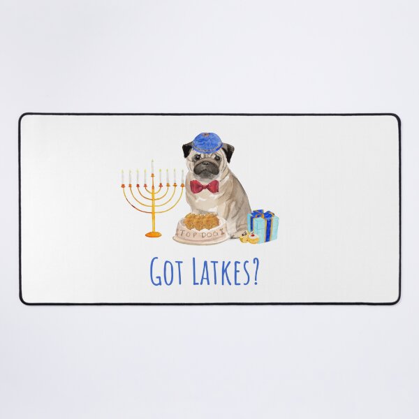 Item preview, Got Latkes? Cute Hanukkah Pug Celebrates Hanukkah  designed and sold by thekosherhub.