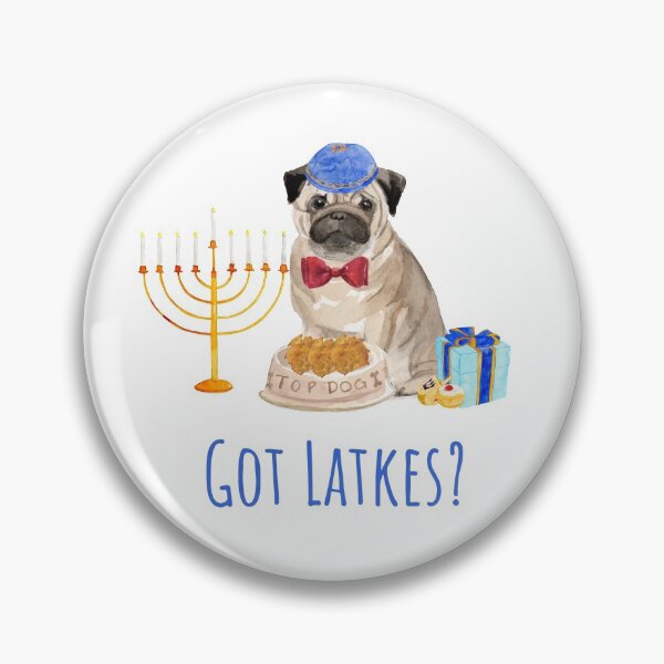 Item preview, Got Latkes? Cute Hanukkah Pug Celebrates Hanukkah  designed and sold by thekosherhub.
