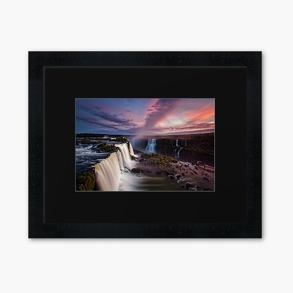 Iguazu Falls Sunset Framed Art Print